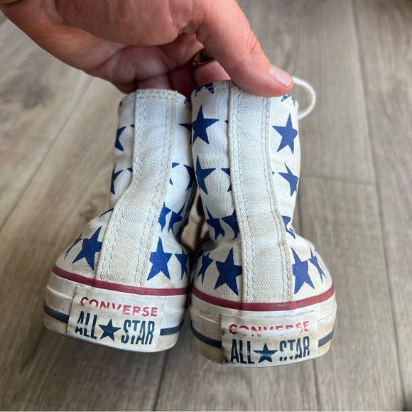 Converse vintage USA American flag high top sneakers Junior 6 EU 38.5 women 8 - Picture 3 of 8
